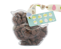Plastic Easter Chick shape filled with chocolate buttons, Easter Gift - Image 1