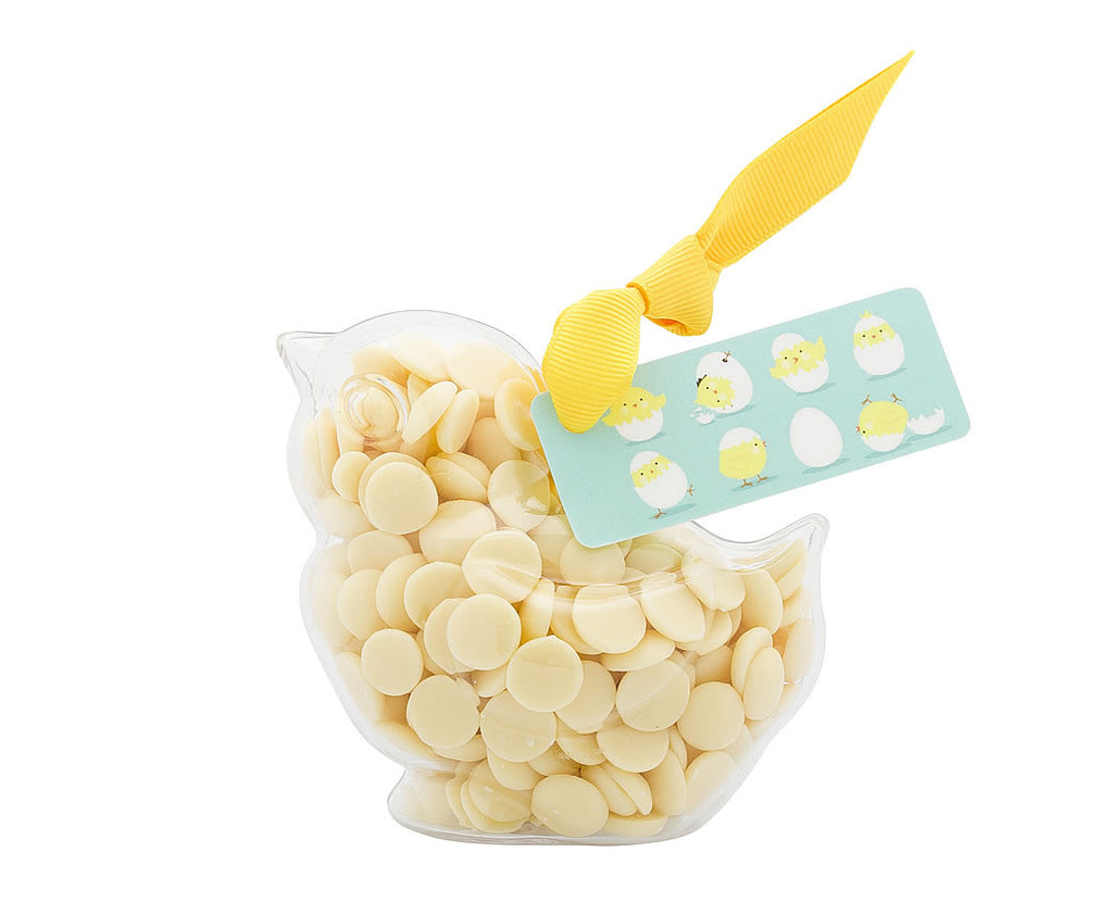 Plastic Easter Chick shape filled with chocolate buttons, Easter Gift - Image 3
