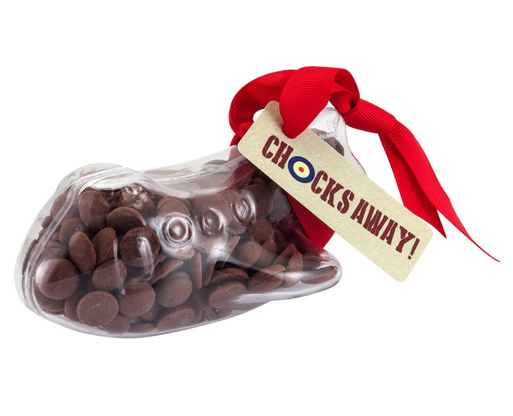 Plastic plane shape filled with chocolate buttons, Gift - Image 1