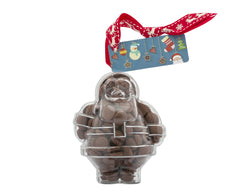 Plastic Father Christmas shape filled with chocolate buttons, Christmas Gift - Image 2