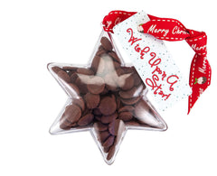 Plastic star shape filled with chocolate buttons, Christmas Gift - Image 3