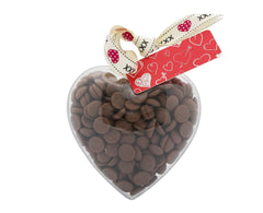 Plastic heart shape filled with chocolate buttons, Gift - Image 1