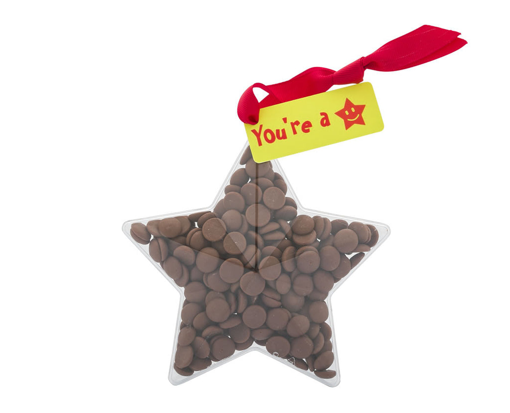 Plastic star shape filled with chocolate buttons, Gift - Image 1
