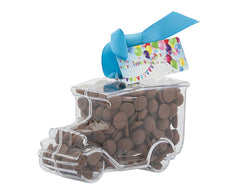 Plastic vintage car shape filled with chocolate buttons, Gift - Image 1