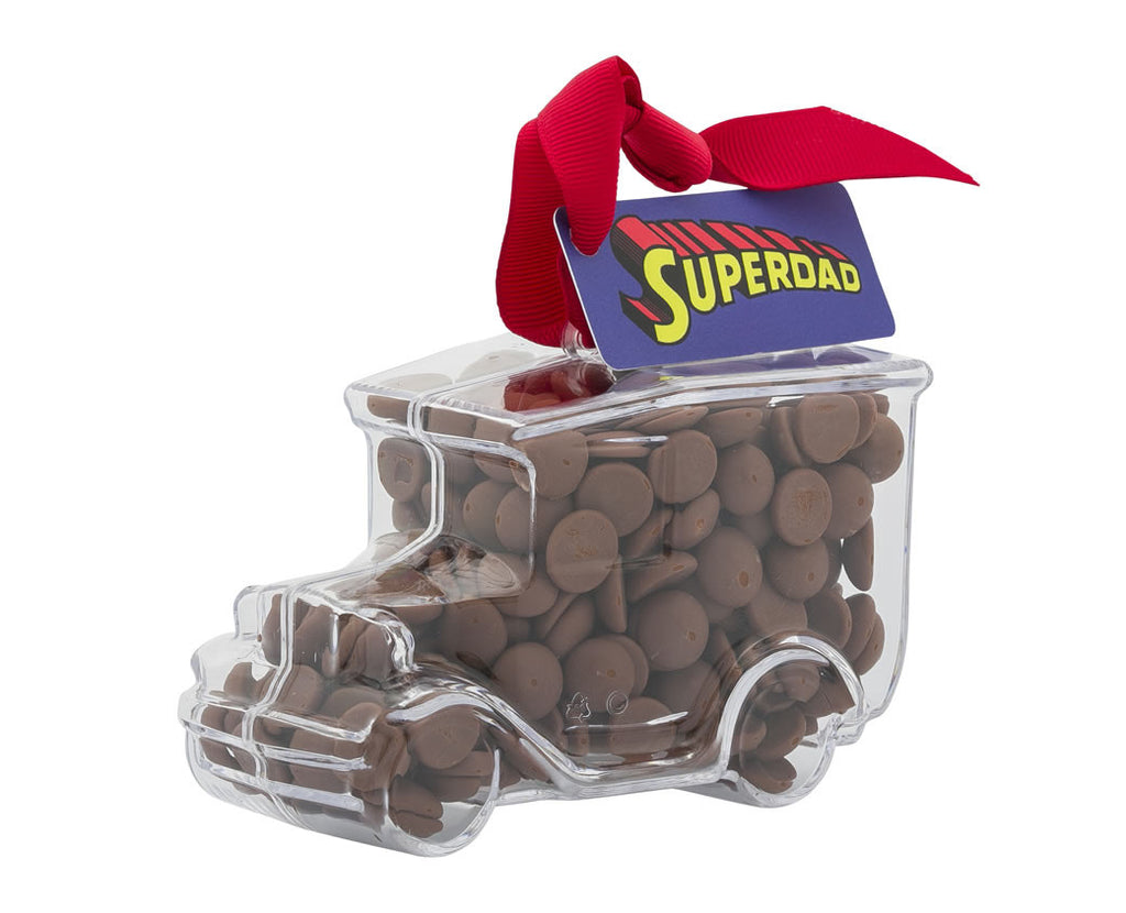 Plastic vintage car shape filled with chocolate buttons, Gift - Image 3